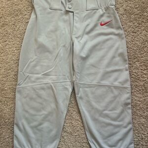 Nike Baseball Gray Athletic Pants with Red Logo